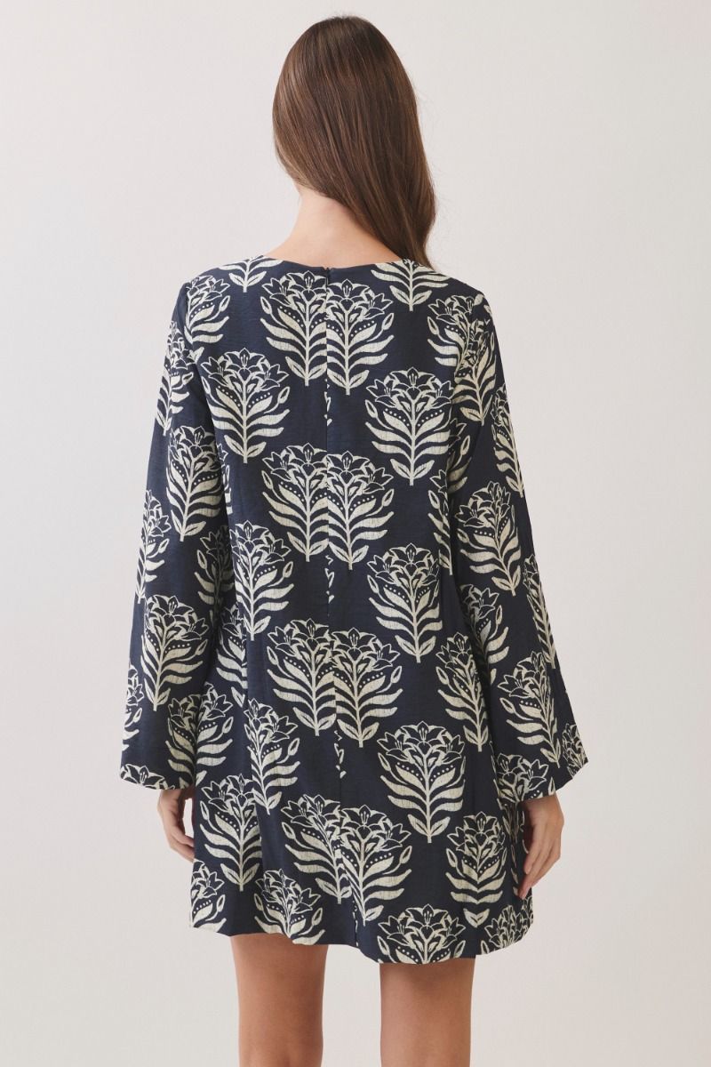 Bold Floral Print A-Line Dress