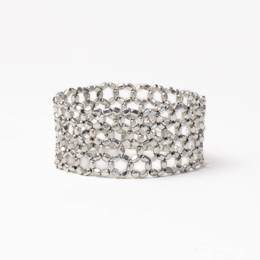 Winnie Small Bead Stretch Bracelet - Silver