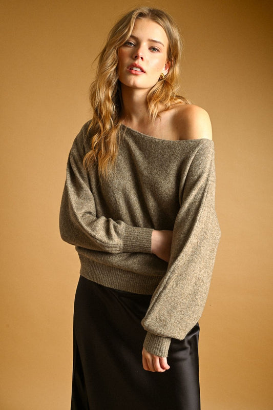 Long Sleeve Boat Neck Top