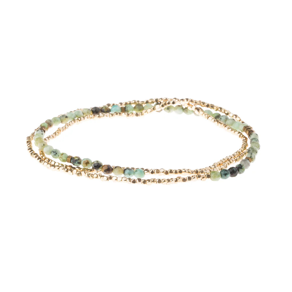 DELICATE STONE BRACELET/NECKLACE AFRICAN TURQUOISE- STONE OF TRANSFORMATION