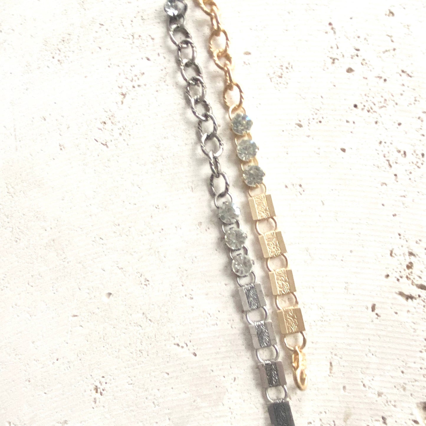 Mixed Chain & Crystal Bracelet