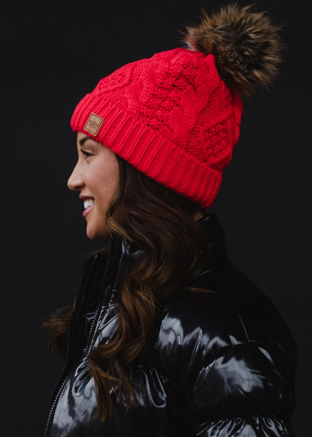 Cable Knit Pom Hat