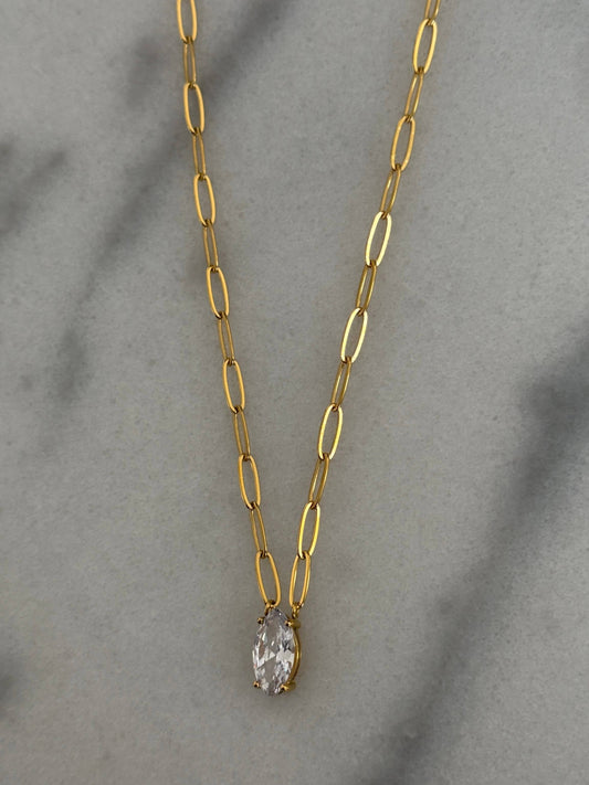 Gold + Diamond Pendant Necklace