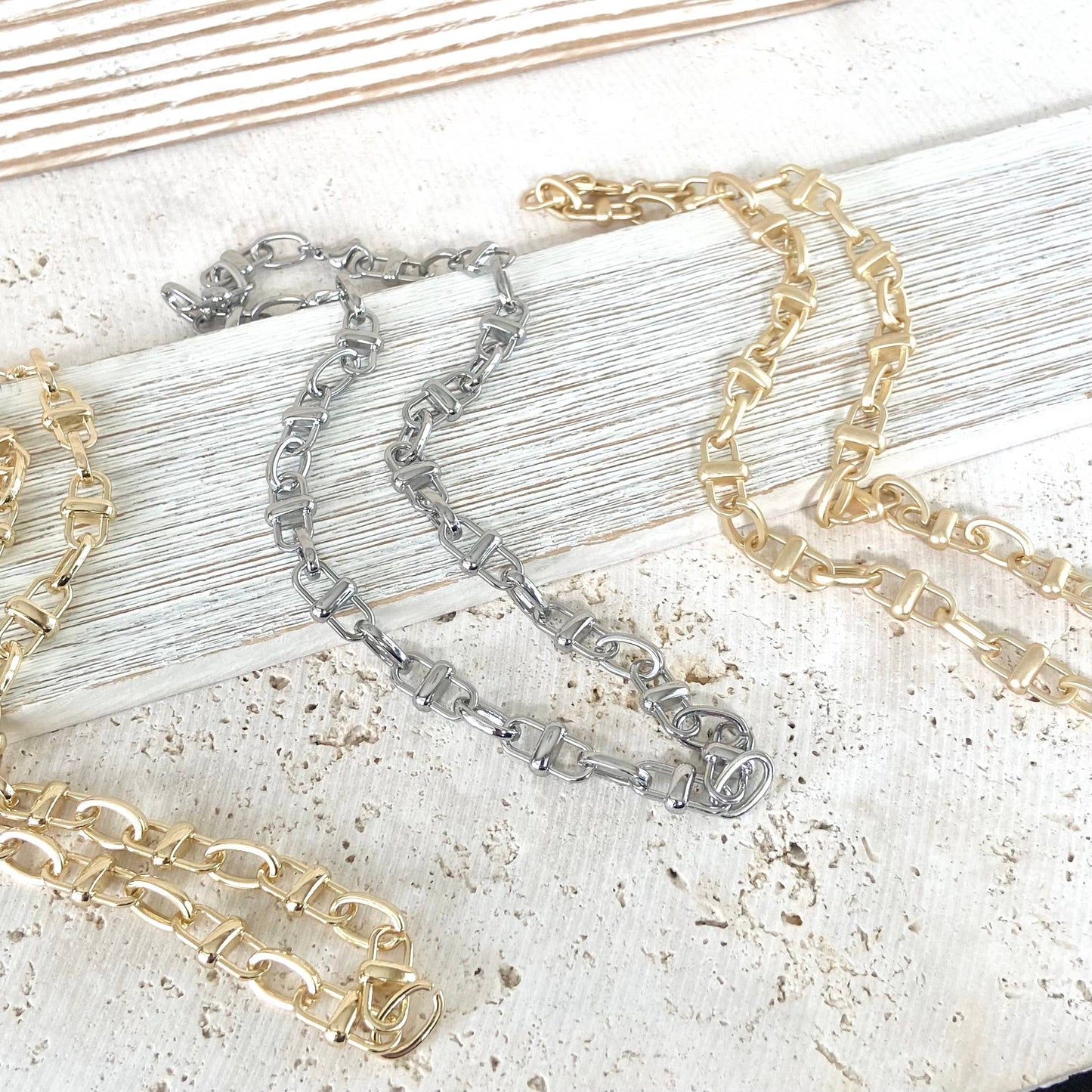 Equestrian Linked Chain Layering Necklace