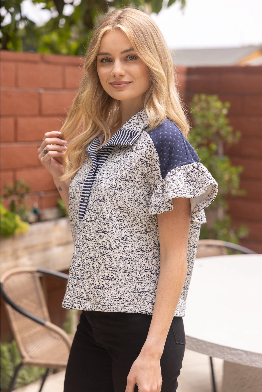 QUARTER SNAP QUILTED TOP