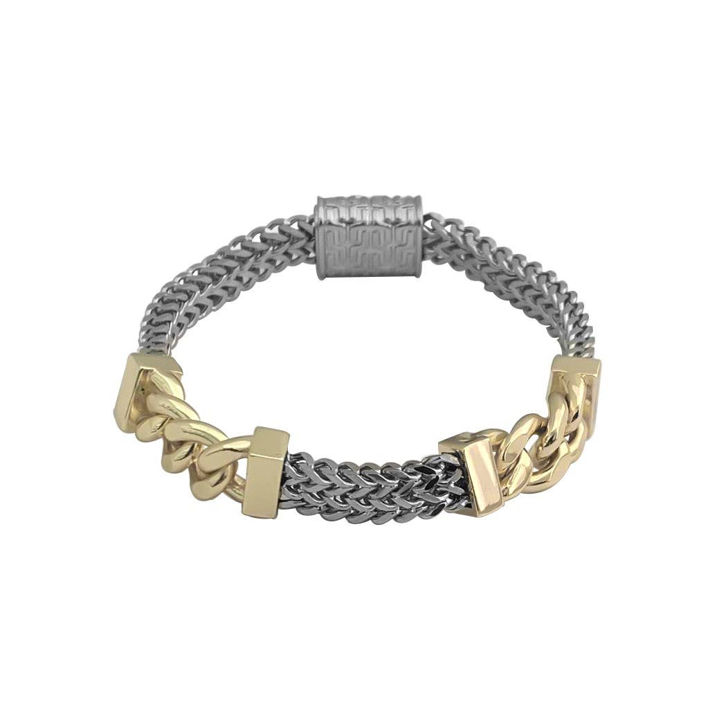 TWO TONE BRACELET WITH MAGNETIC LOCK