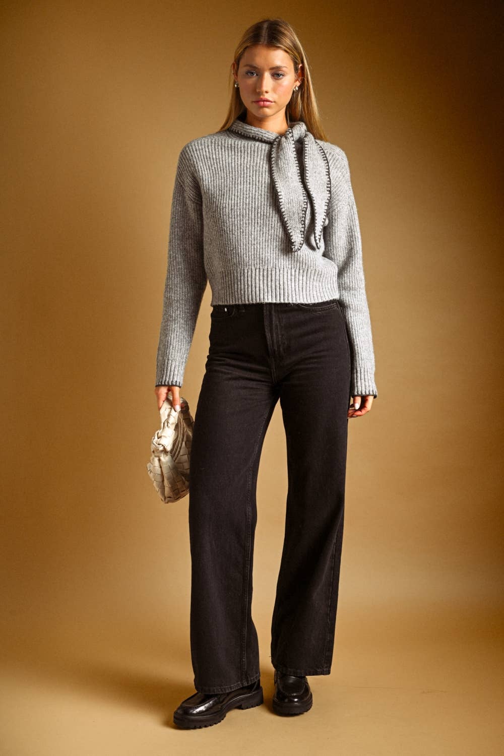 Built-In Scarf Sweater
