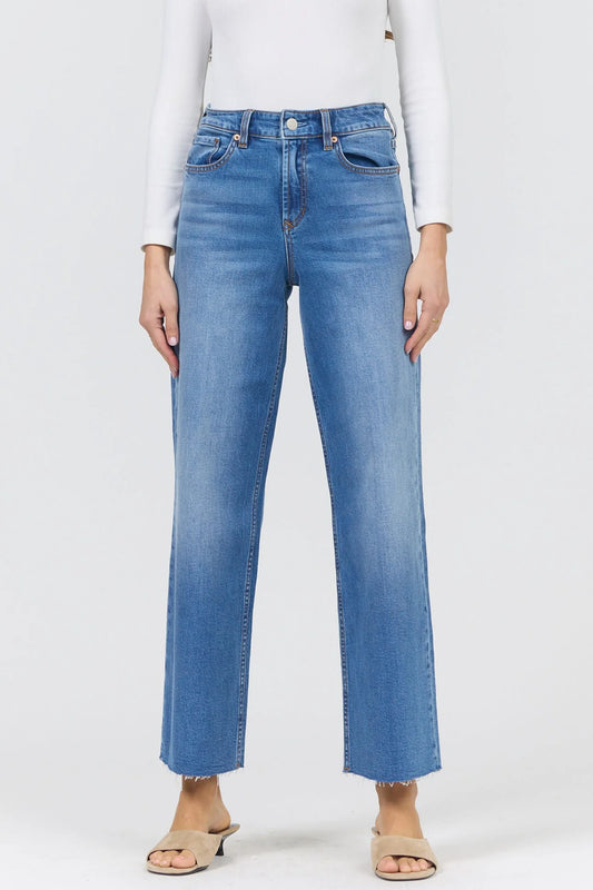 Holly High Rise Straight Leg Jeans - Medieval
