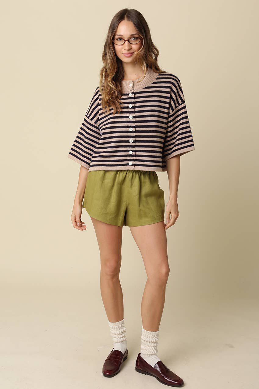 Natalia Stripe Loose Knit Top