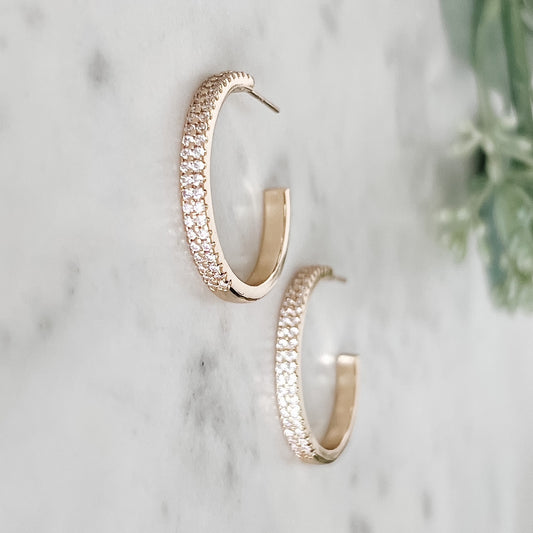 Crystal CZ Hoop Earrings