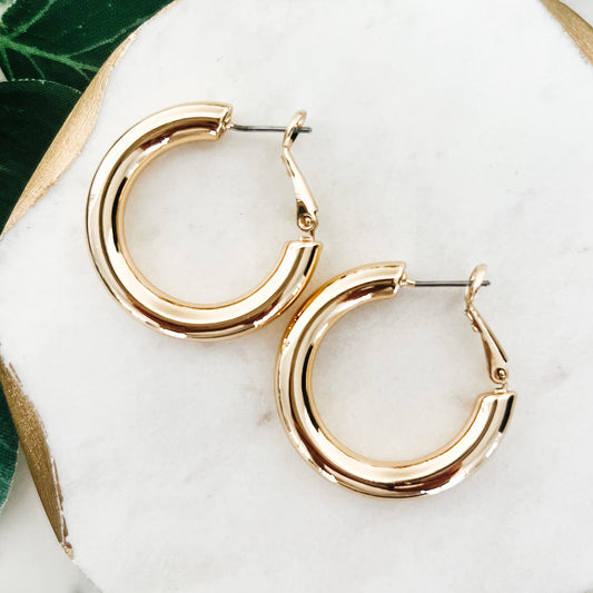 BRASS CHUNKY HOOPS