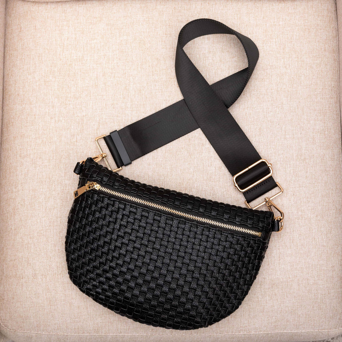 Vivienne Solid Woven Crossbody Bag