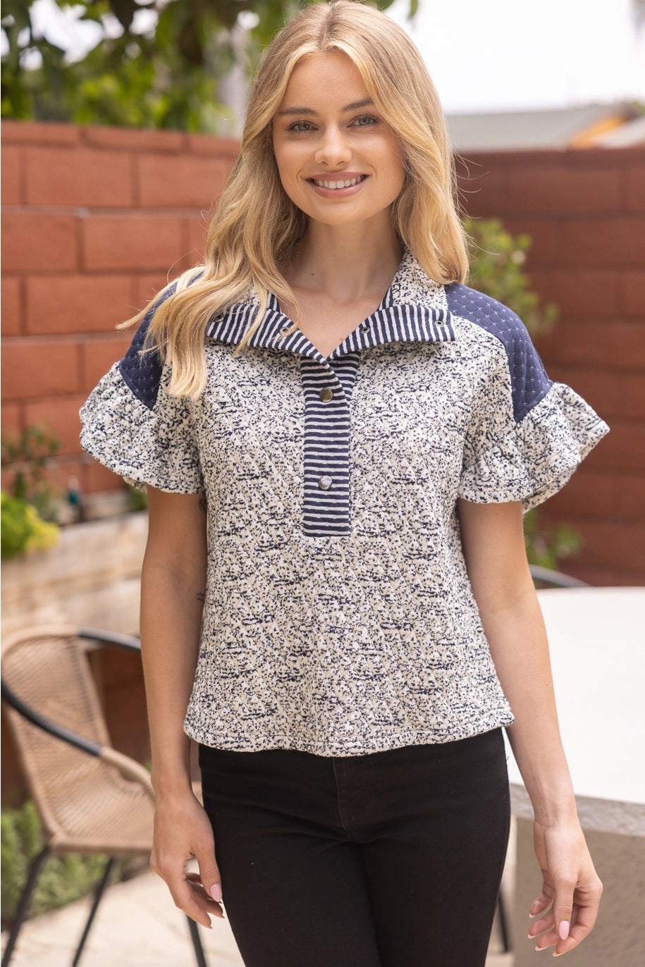 QUARTER SNAP QUILTED TOP