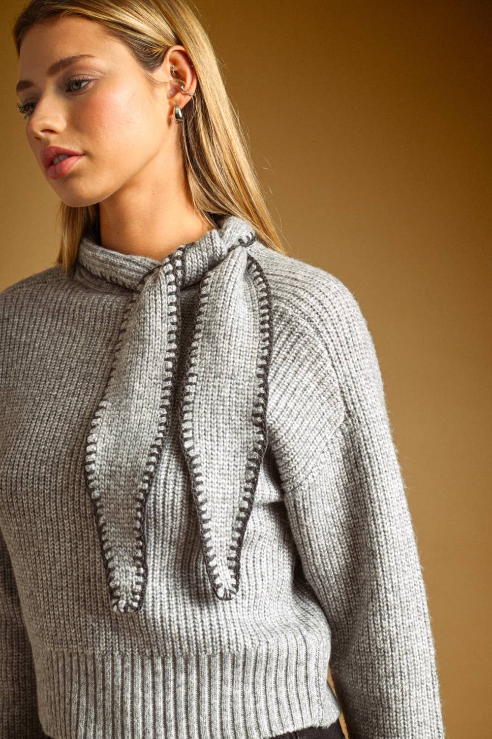Built-In Scarf Sweater