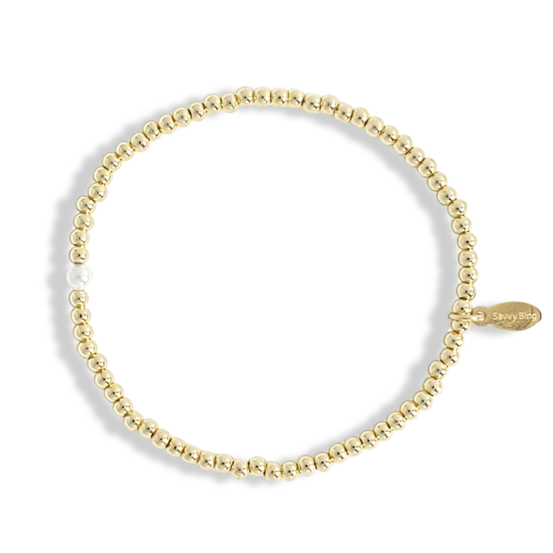 PEARL AND GOLD BEADED BRACELETS