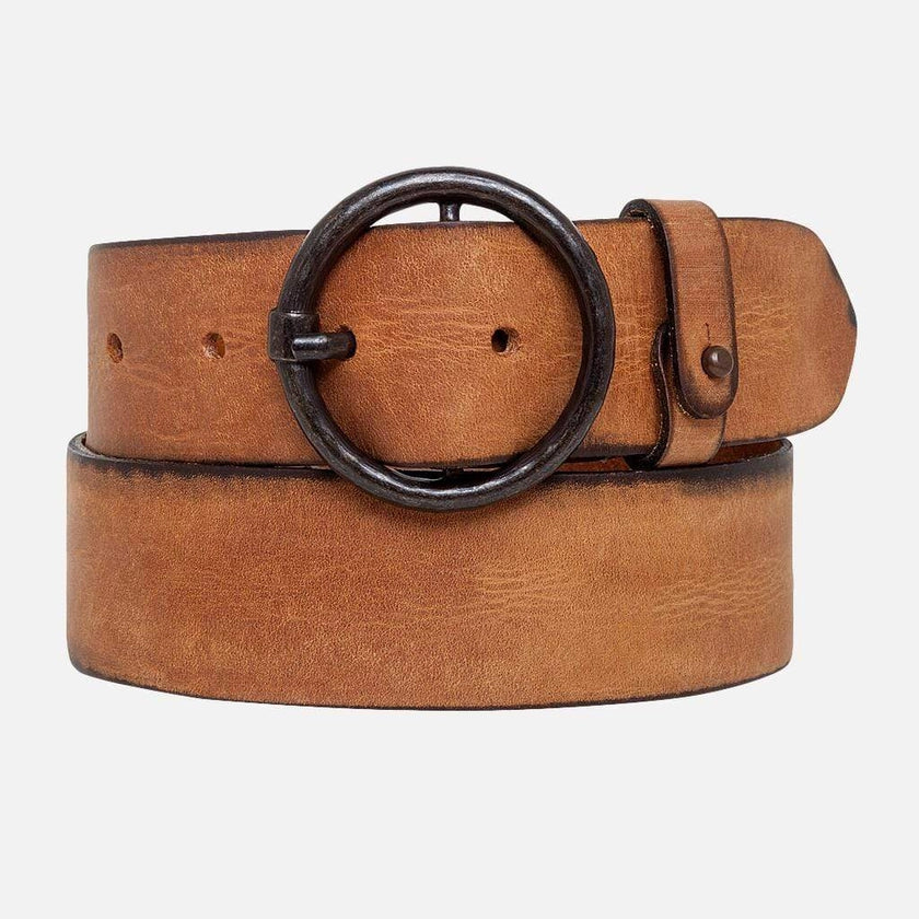 Pip | Vintage Round Buckle Leather Belt