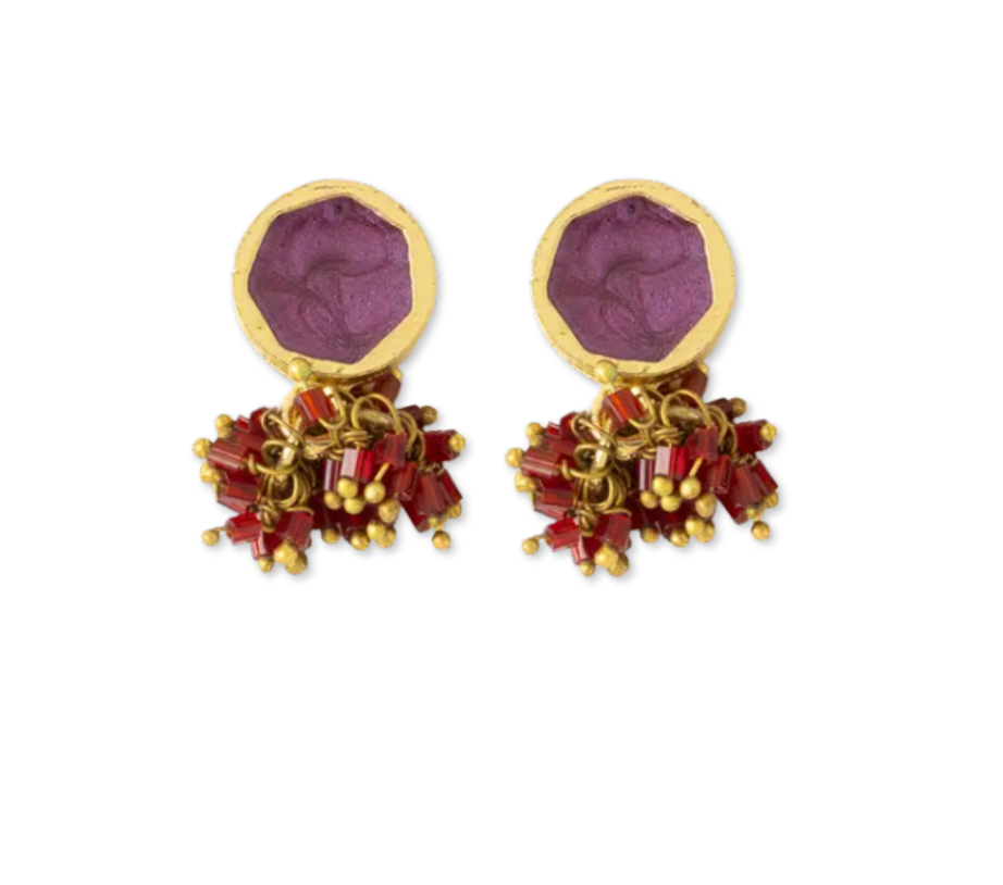 Kimberly Enamel Earrings - Purple