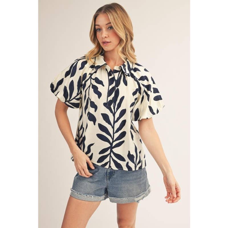 Leaf Print Blouse