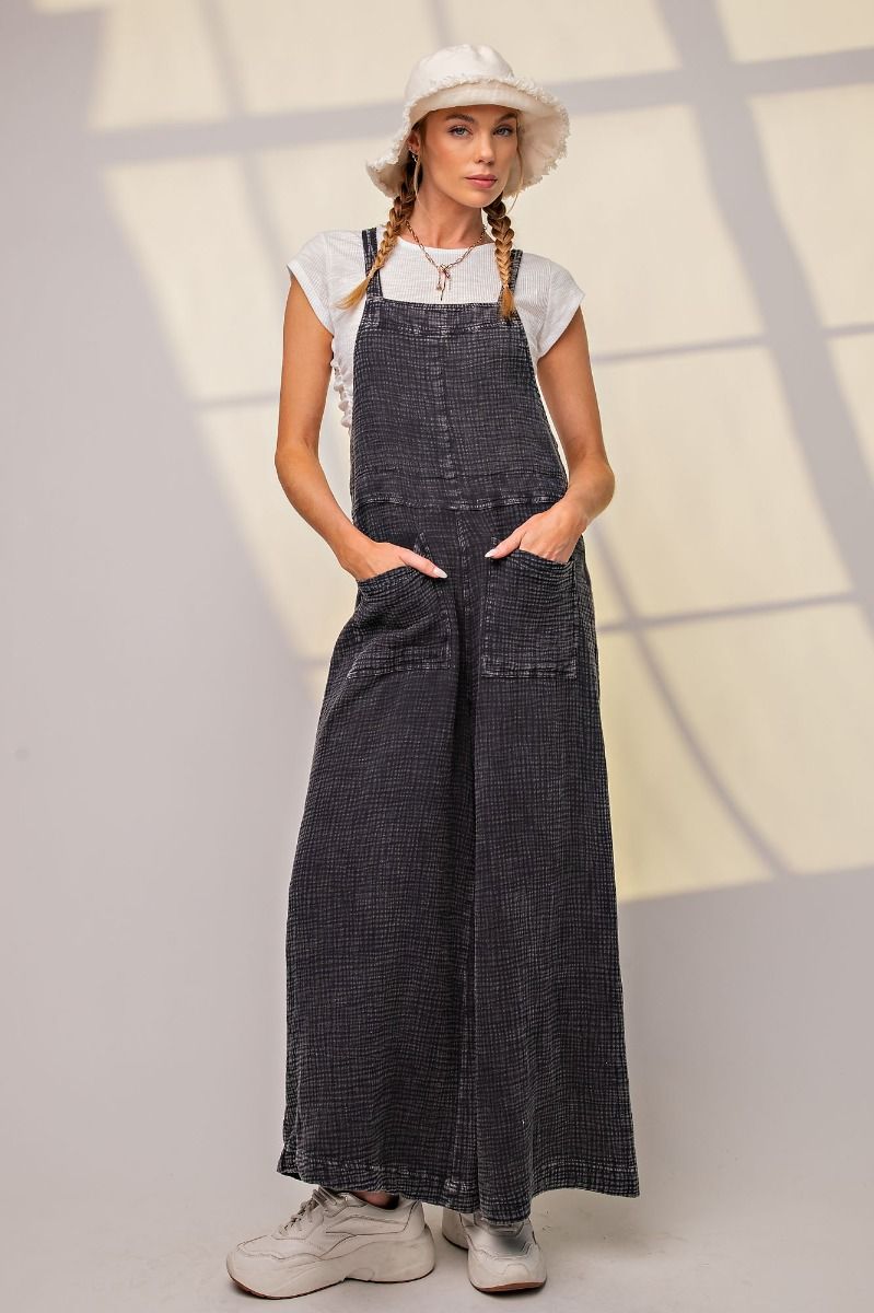 MINERAL WASHED COTTON OVERALLS