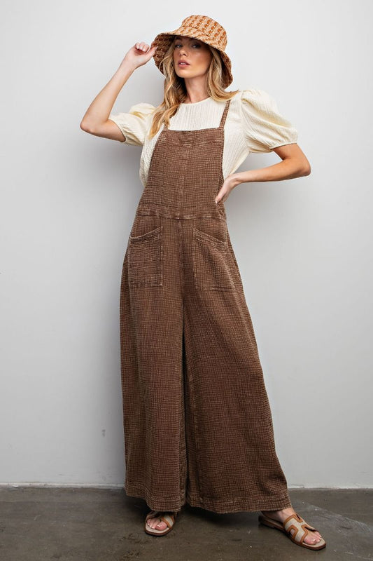 MINERAL WASHED COTTON OVERALLS