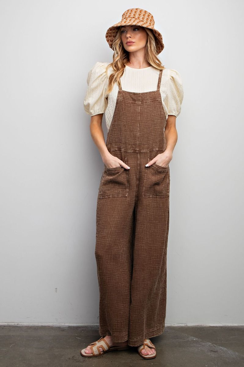 MINERAL WASHED COTTON OVERALLS