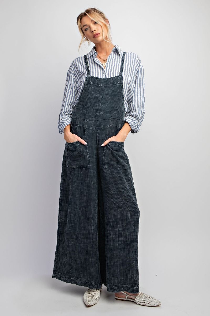 MINERAL WASHED COTTON OVERALLS