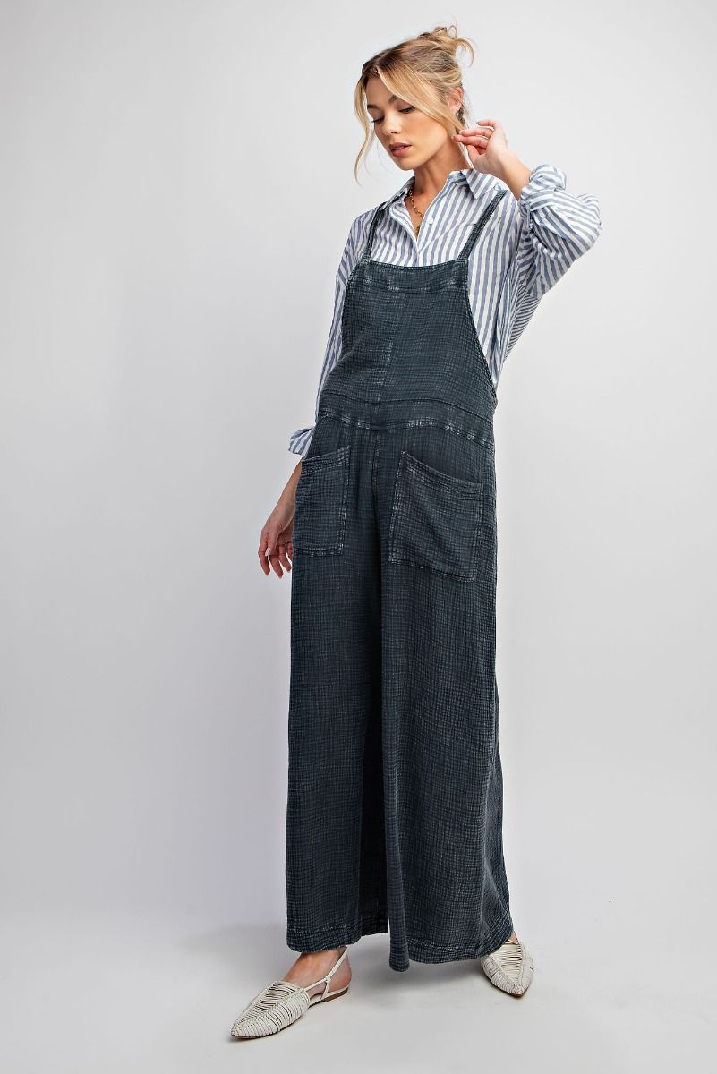 MINERAL WASHED COTTON OVERALLS