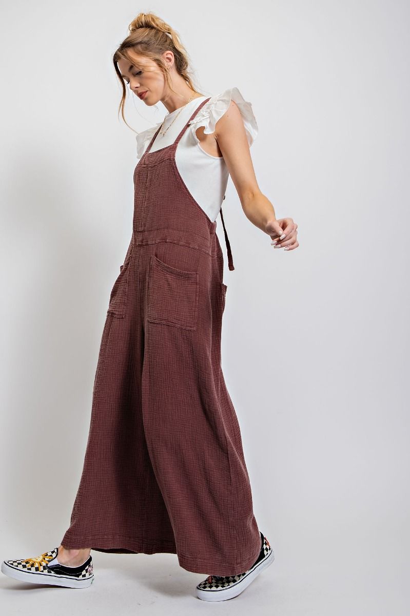 MINERAL WASHED COTTON OVERALLS