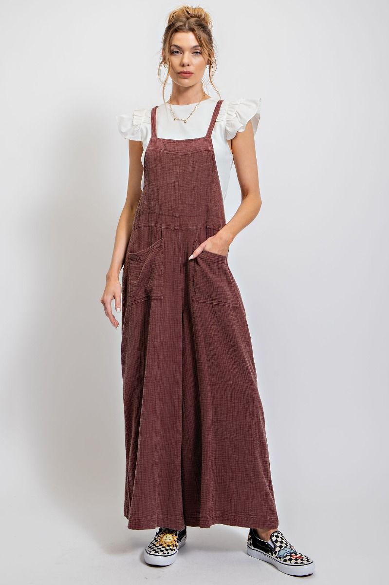 MINERAL WASHED COTTON OVERALLS