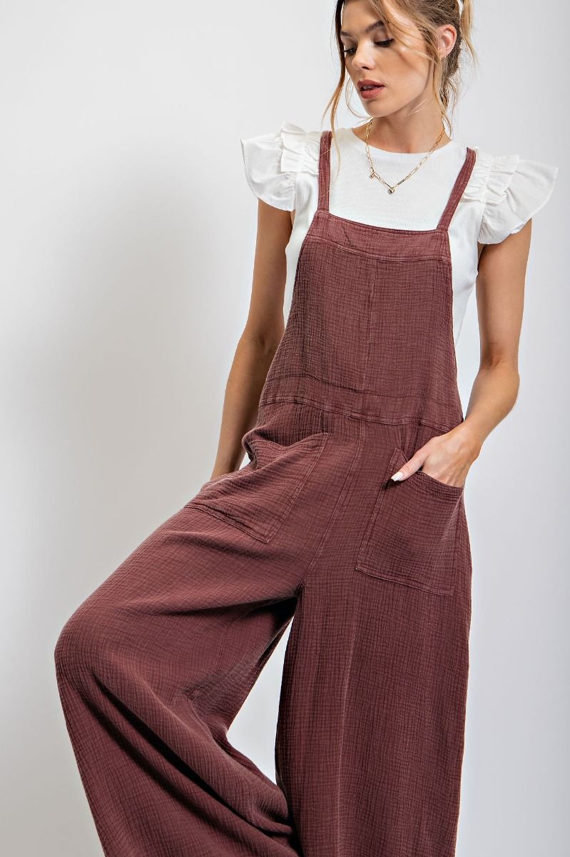 MINERAL WASHED COTTON OVERALLS