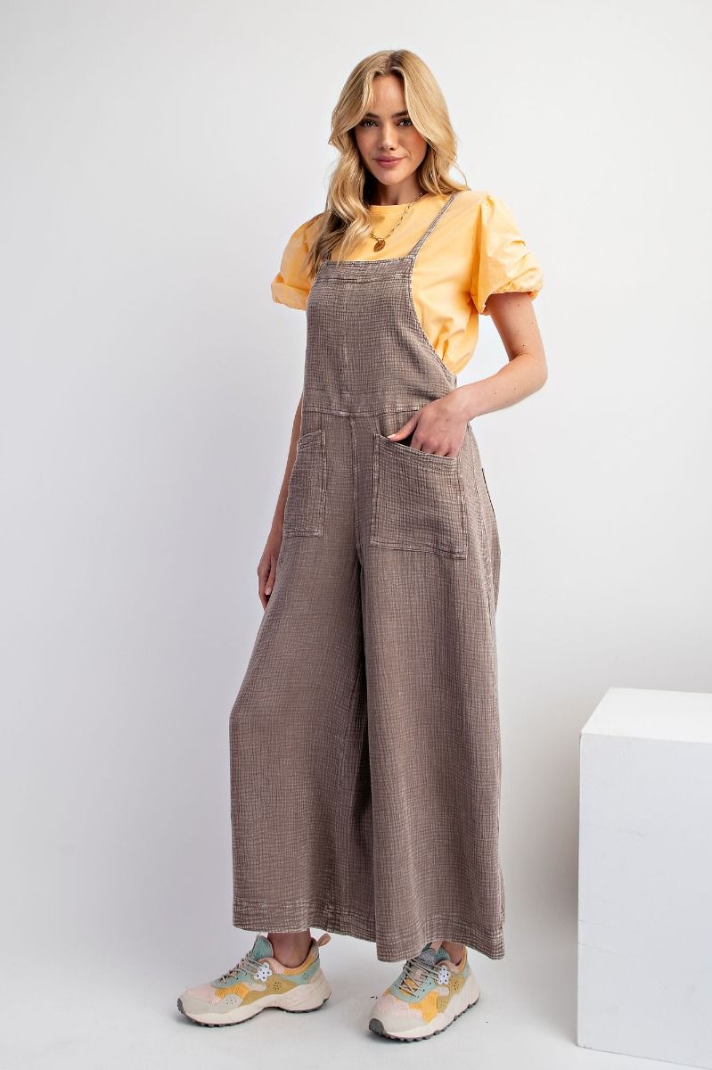 MINERAL WASHED COTTON OVERALLS