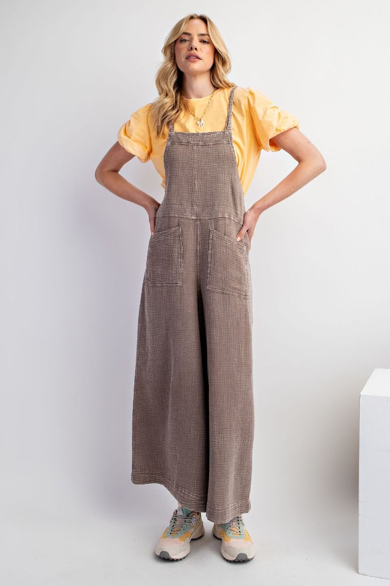 MINERAL WASHED COTTON OVERALLS