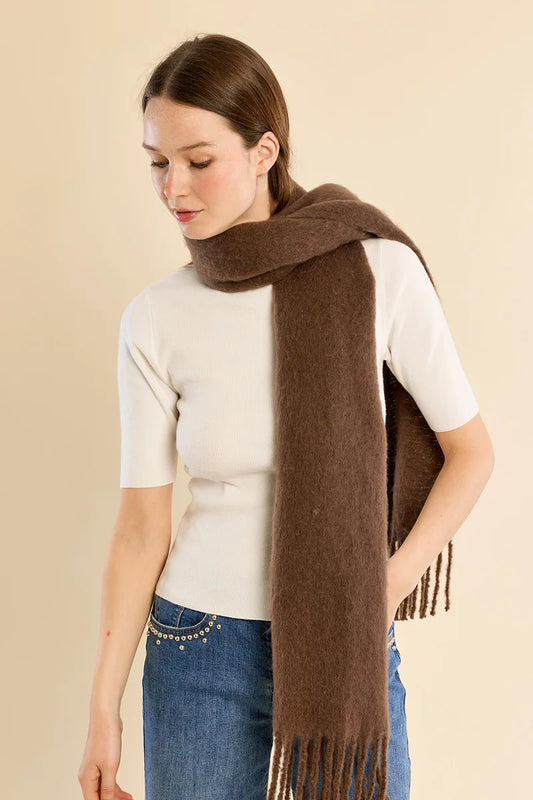 Fringed Knitted Scarf