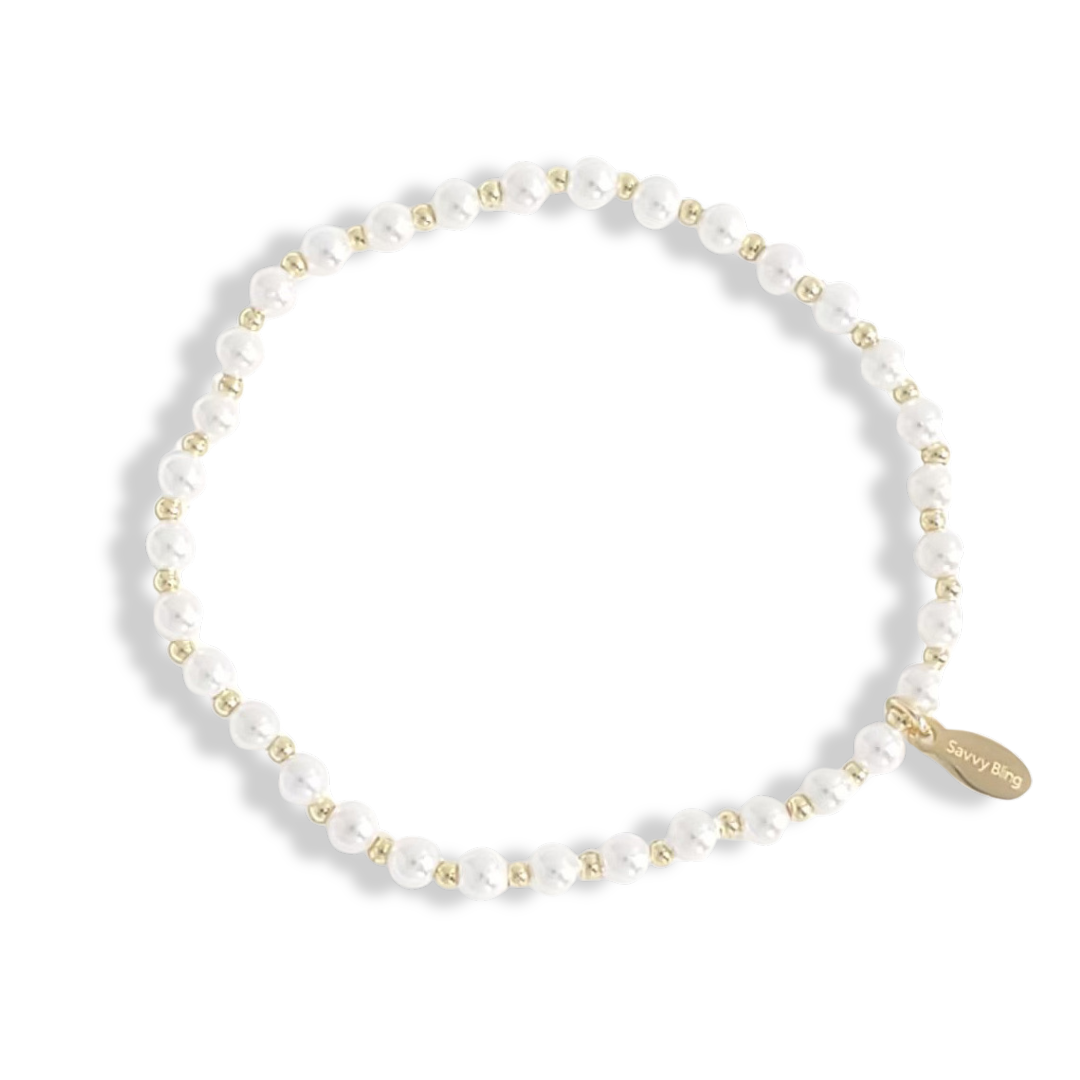 PEARL AND GOLD BEADED BRACELETS