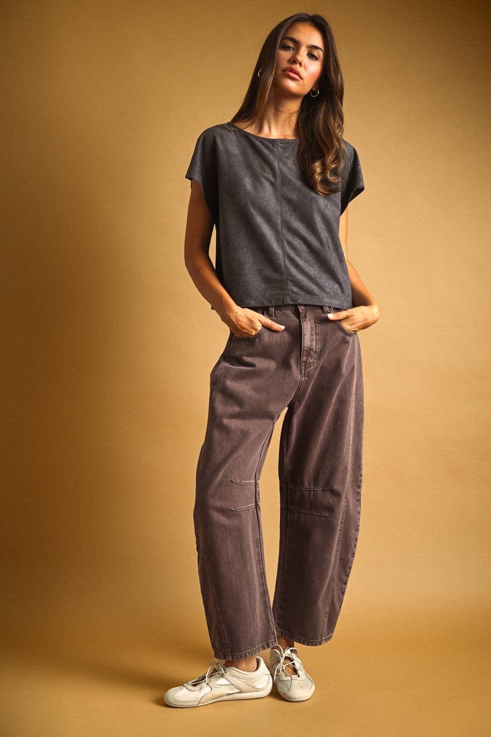 Faux Suede Top