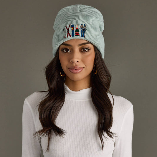 Ski Embroidered Knit Beanie
