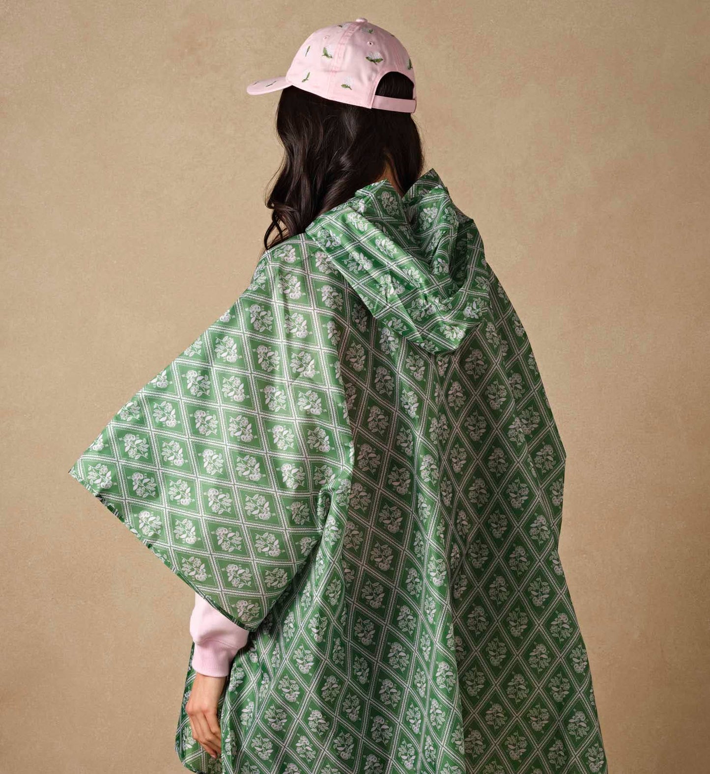 Rose Study Packable Rain Poncho