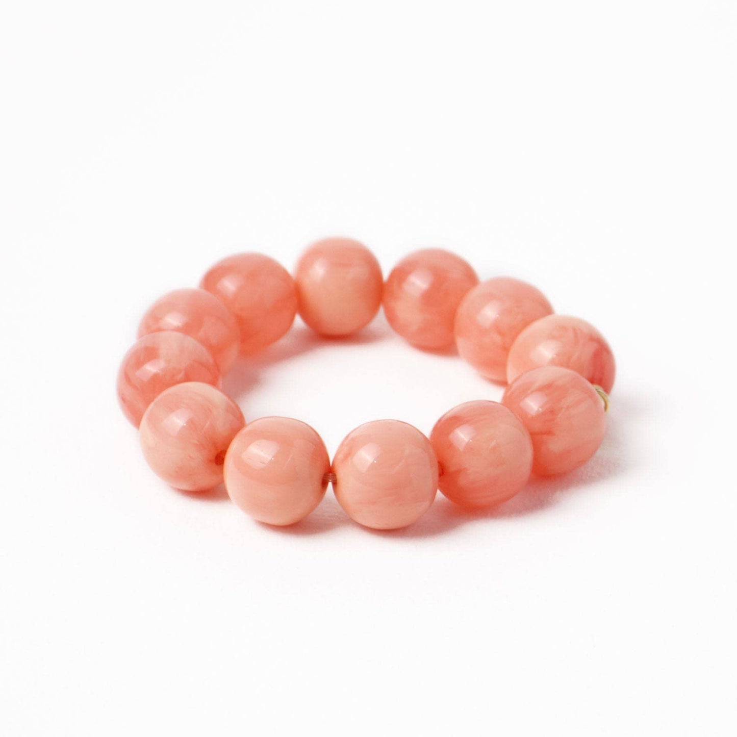 Cece Large Resin Bead Bracelet - Coral