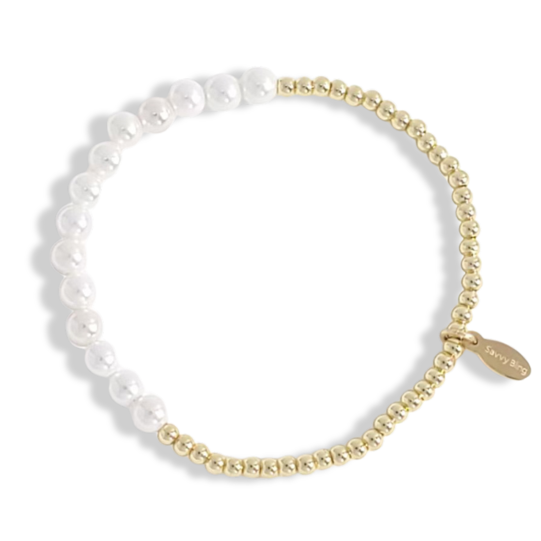 PEARL AND GOLD BEADED BRACELETS