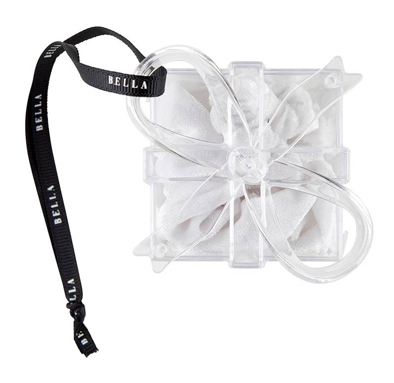 VELVET SCRUNCHIE SET IN ORNAMENT - WHITE