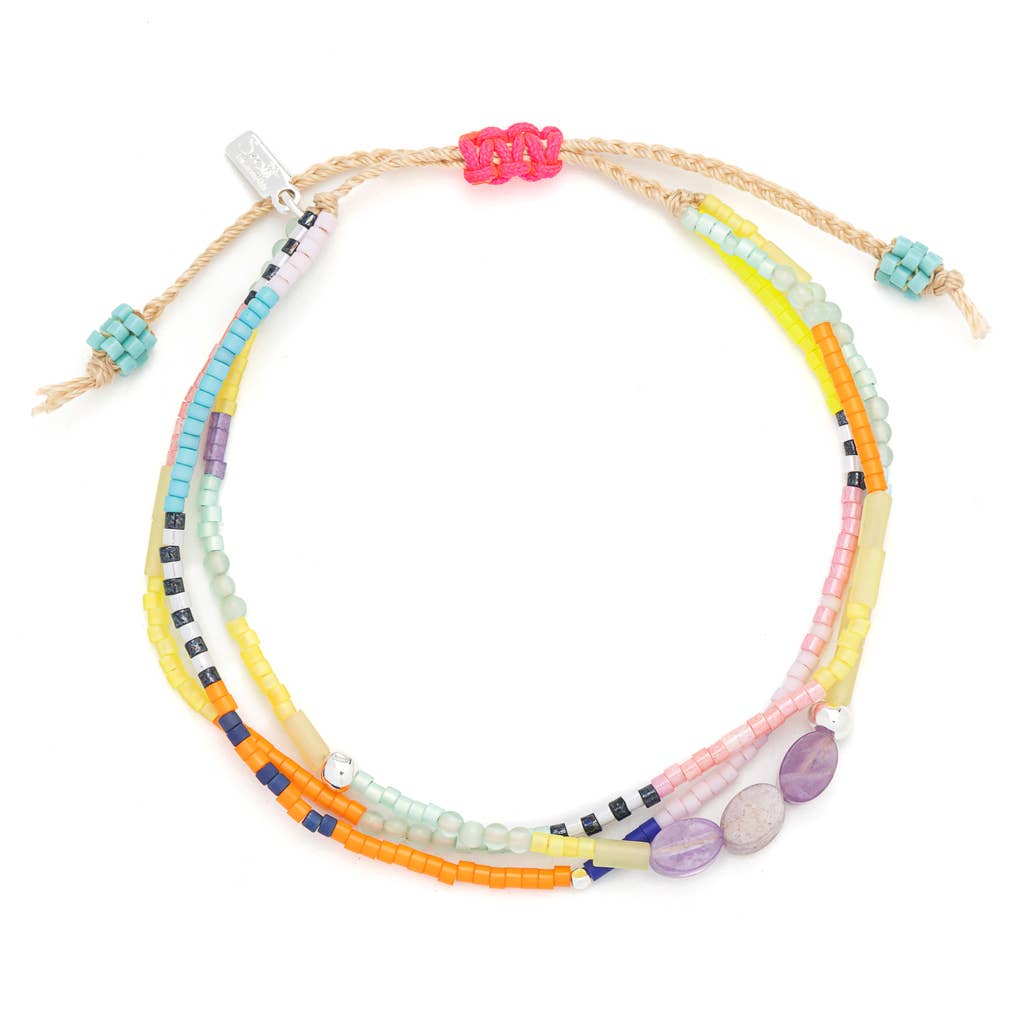 MIXED MEDIA BRACELET - PROTECTION/AMETHYST/SILVER