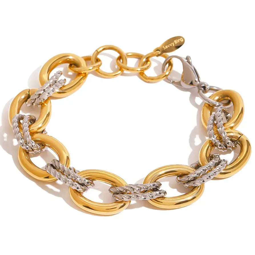 Mixed Metal Gold & Silver Link Bracelet