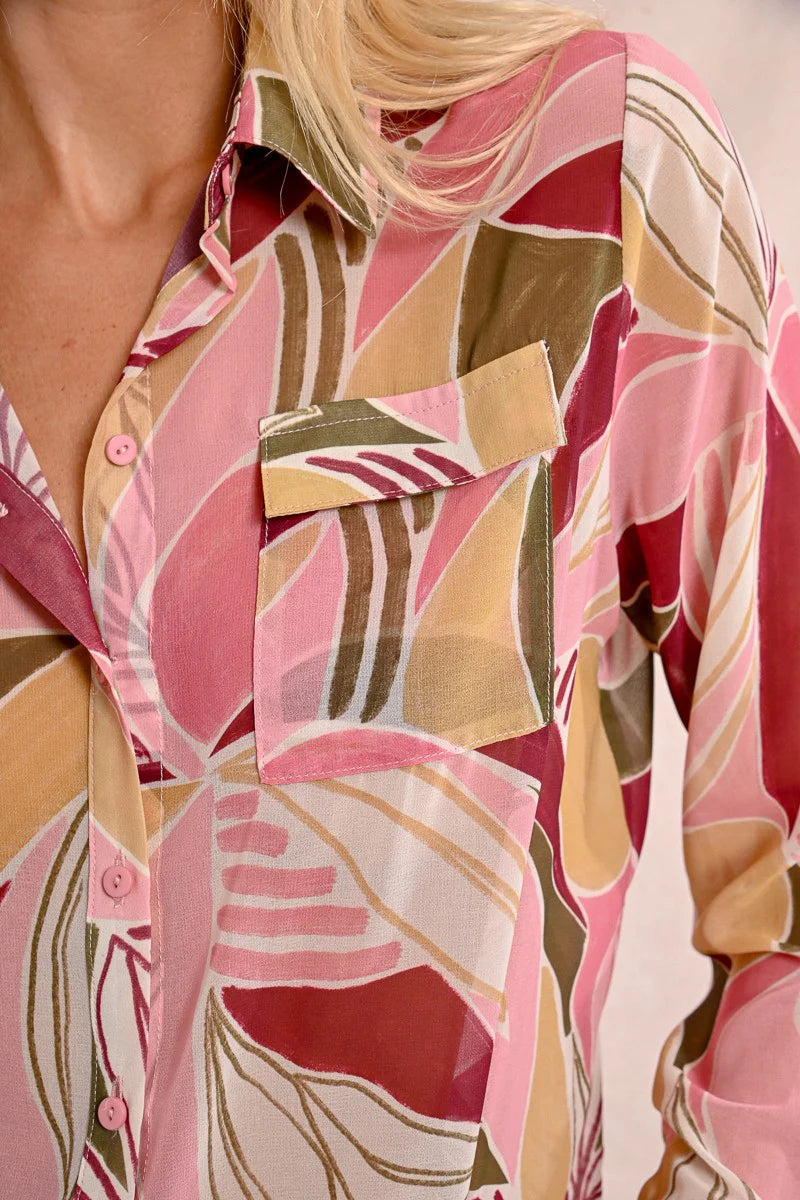 FLOWY PRINTED BLOUSE