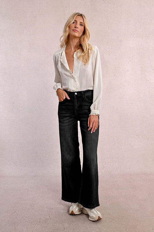 MOLLY BRACKEN HIGH-WAISTED WIDE LEG JEANS