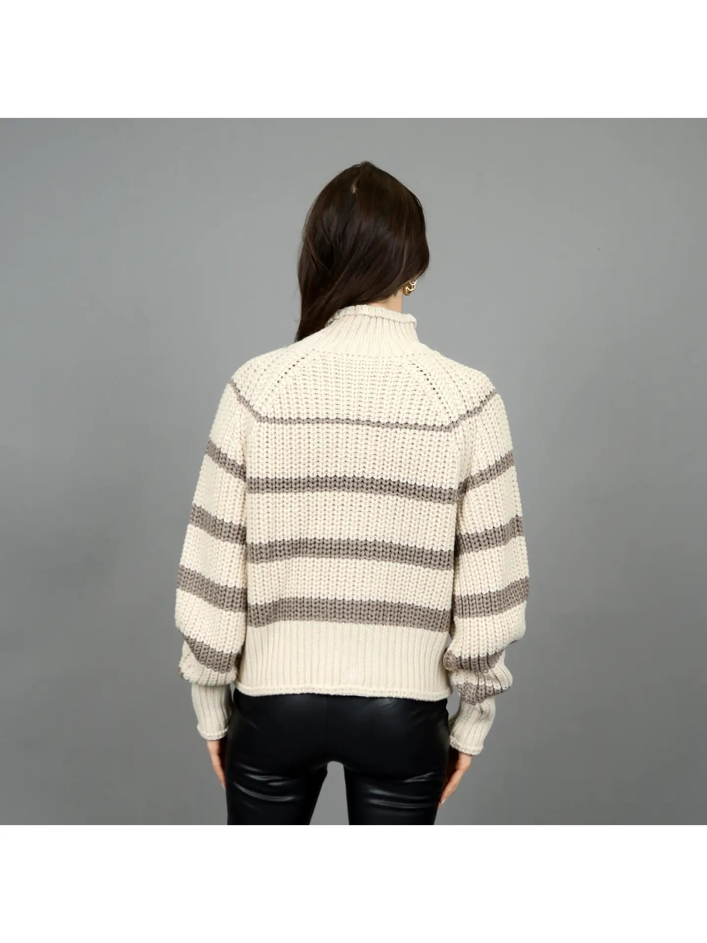 HIFZA RAGLAN SLEEVE MOCK NECK SWEATER