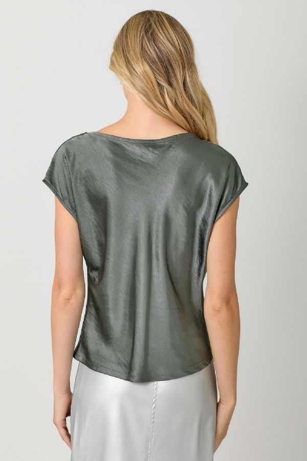 SATIN COWL NECK TOP