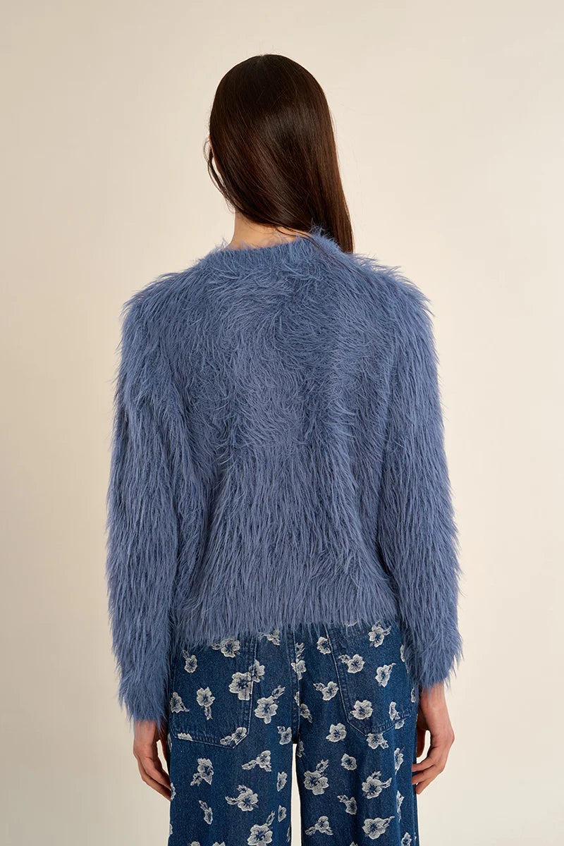 Fur-Effect Cardigan