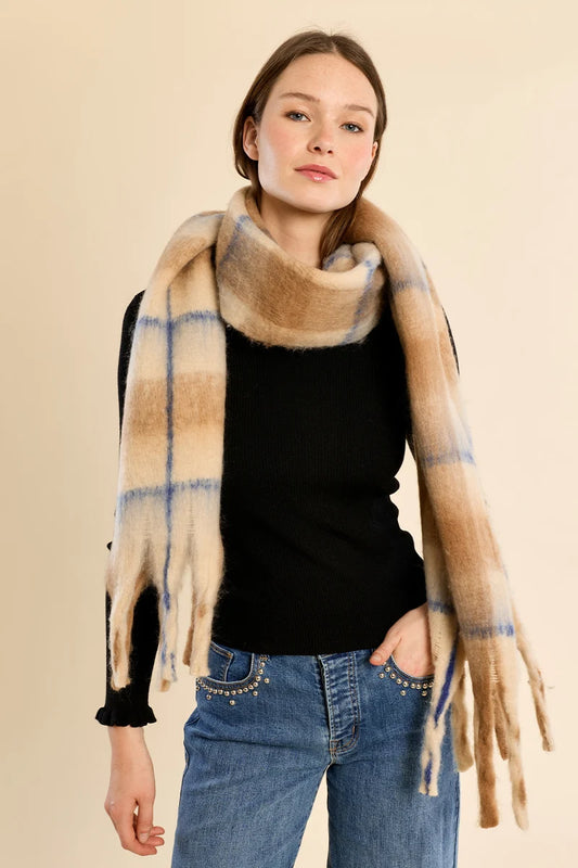 Plaid Pattern Blanket Scarf