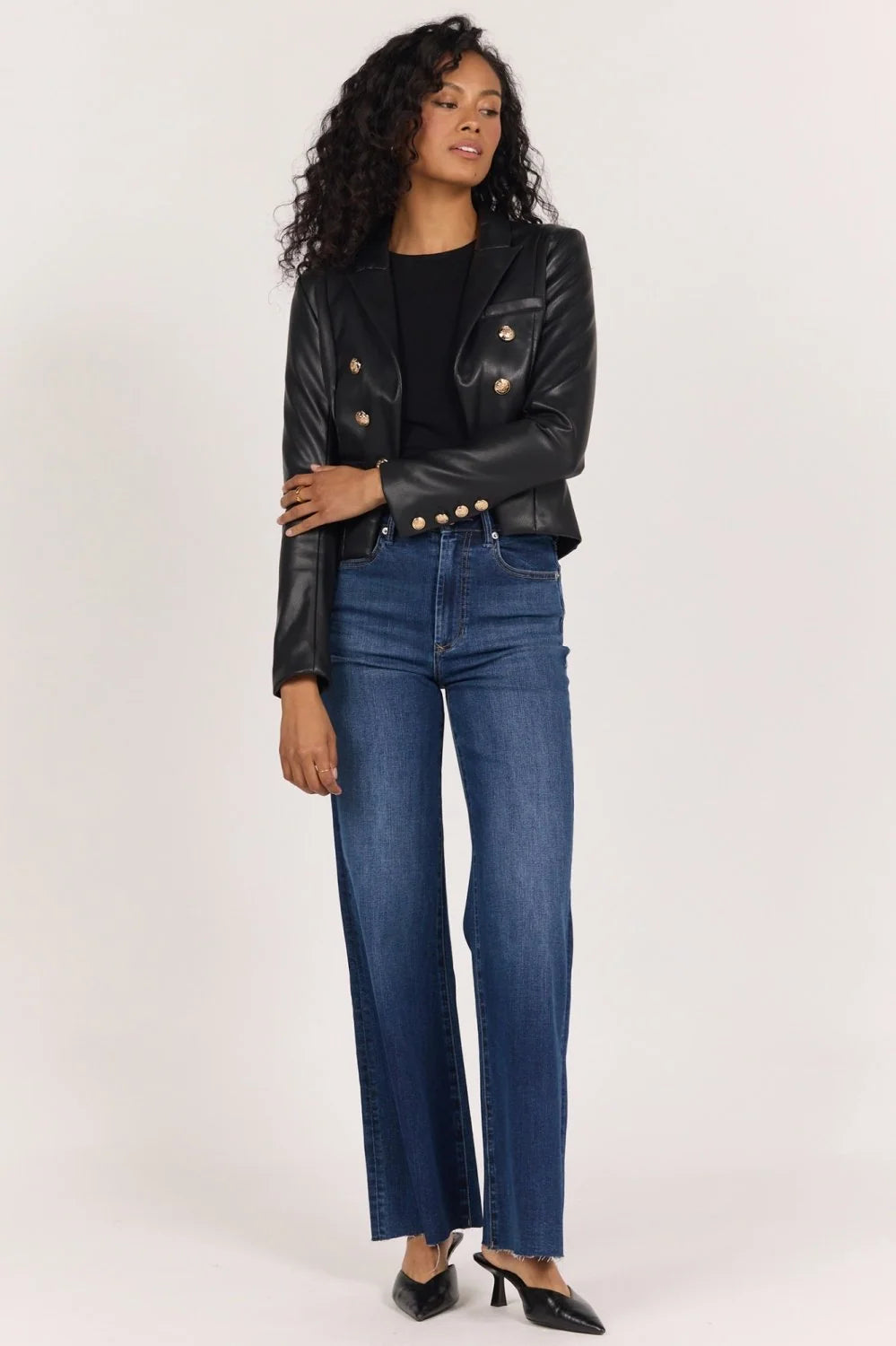 Rosalie Faux Leather Blazer