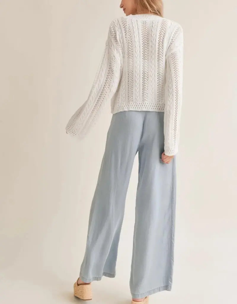 ELLA SPRING CABLE KNIT SWEATER